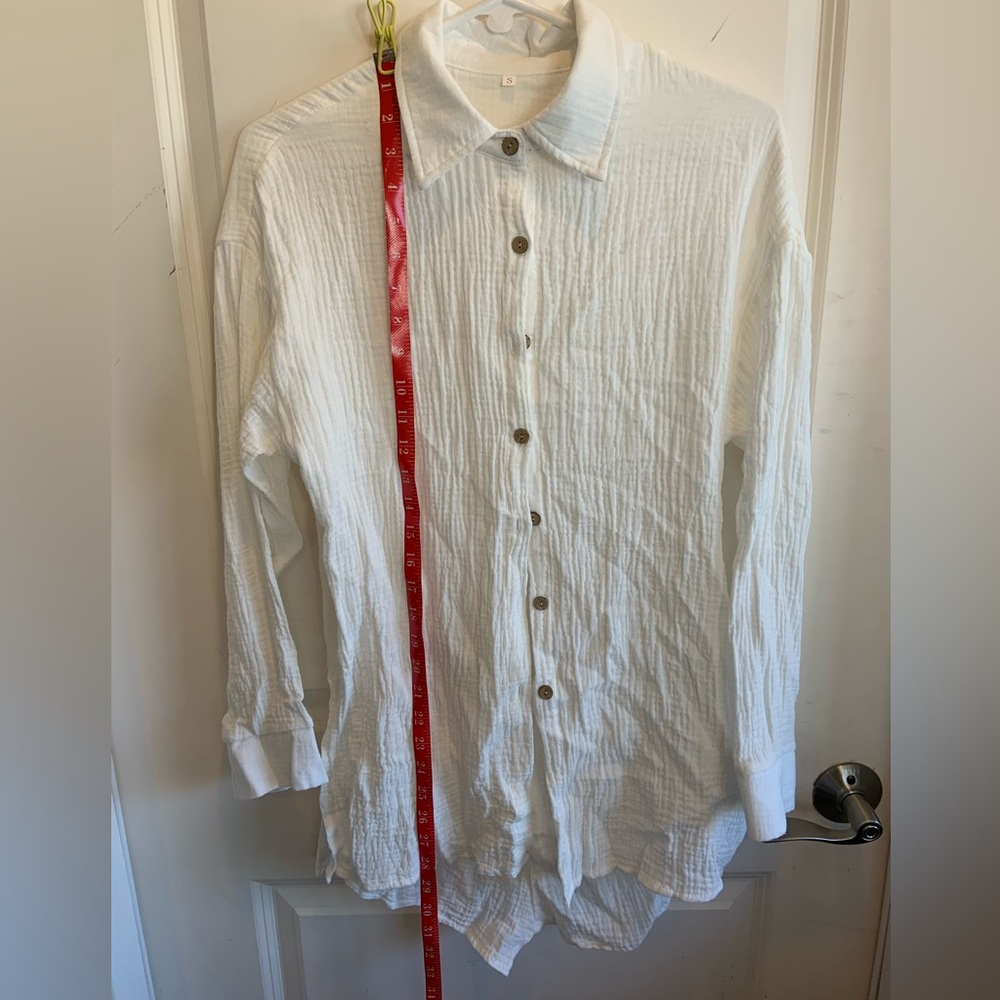 Women Summer 2 Piece Button Down Shirt Shorts Set